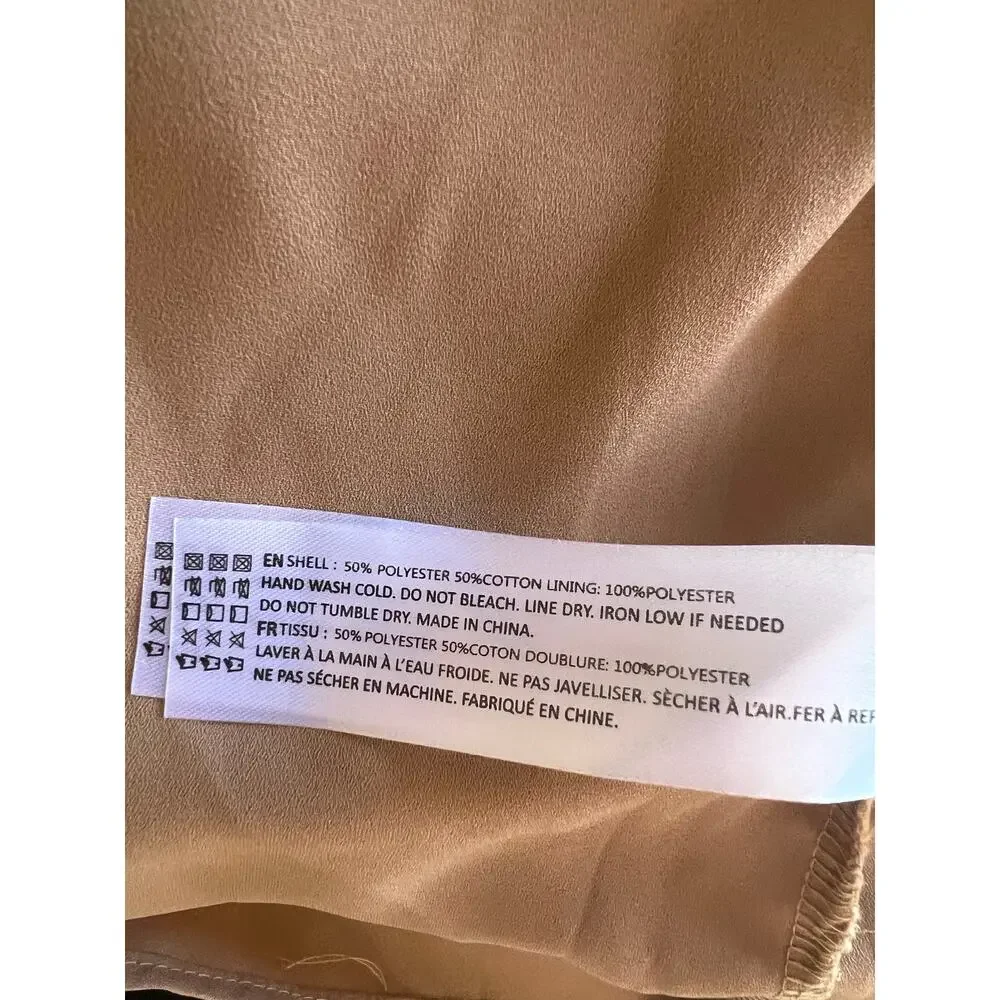 En Saison tan polka dot babydoll Minidress Desiree Organza  New wedding neutral - Picture 11 of 13